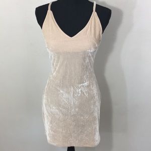 Beige velvet dress